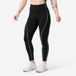 Legginsy fitness damskie Domyos wysoki stan. Białe legginsy DOMYOS, l, z aplikacjami, z materiału, z podwyższonym stanem, na fitness i siłownię. Za 119.99 zł.