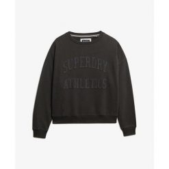 Bluza damska Superdry Athletic Tonal Applique Crew. Szare bluzy Superdry, m, bez wzorów, prążkowane, bez kaptura. Za 330.80 zł.