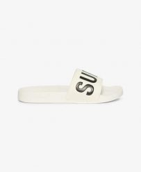 Superdry Vegan Core Pool Klapki z formowaną podeszwą – OPTIC/BLACK. Czarne klapki Superdry, bez wzorów, z poliesteru, bez obcasa. Za 130.15 zł.