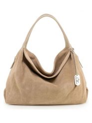 Anna Morellini Skórzana torebka "Ipria" w kolorze beżowym - 37 x 29 x 13 cm rozmiar: onesize. Brązowe torby na ramię Anna Morellini, bez wzorów, z materiału, na ramię, bez dodatków. Za 519.95 zł.