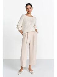 Rich & Royal Sweter w kolorze kremowym rozmiar: L. Brązowe swetry Rich & Royal, l, bez wzorów, bez ramiączek. Za 204.95 zł.