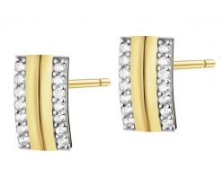 Złote kolczyki z cyrkoniami. Żółte kolczyki Apart, z cyrkonią, złote. Za 1,139.00 zł.