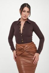 Bluzka z body ELISABETTA FRANCHI. Bluzki Elisabetta Franchi, bez wzorów, bez kołnierzyka, bez ramiączek. Za 1,969.00 zł.