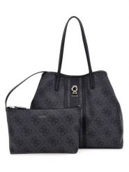 Guess Torebka "Erenia" w kolorze antracytowym - 40 x 34 x 20 cm rozmiar: onesize. Czarne torby na ramię Guess, z aplikacjami, z materiału, na ramię, bez dodatków. Za 448.99 zł.