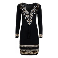 Desigual sukienka damska Neltu XS czarny. Czarne sukienki Desigual, xs, bez wzorów, bez kołnierzyka, bez ramiączek. W wyprzedaży za 302.00 zł.