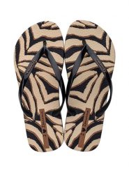 Ipanema Japonki ze wzorem rozmiar: 37. Brązowe klapki Ipanema, bez wzorów, z otwartym noskiem, bez obcasa. Za 66.00 zł.