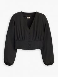 Levi´s Bluzka w kolorze czarnym rozmiar: M. Czarne bluzki m, bez wzorów, z bawełny, bez kołnierzyka, bez ramiączek. Za 118.56 zł.