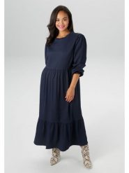 Aniston Sukienka w kolorze granatowym rozmiar: 48. Niebieskie sukienki Aniston, na co dzień, bez wzorów, bez kołnierzyka, bez ramiączek, maxi, proste. Za 74.28 zł.