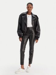 BOSS Legginsy C_Taskin 50551469 Czarny Slim Fit. Czarne legginsy Boss, bez wzorów, ze skóry. Za 679.99 zł.