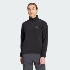 Bluza polarowa z suwakiem do połowy długości Terrex Multi Essentials. Czarne bluzy Adidas, l, bez wzorów, z materiału, bez kaptura. Za 179.00 zł.
