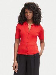 Tommy Hilfiger Kardigan WW0WW48482 Czerwony Slim Fit. Czerwone kardigany TOMMY HILFIGER, m, bez wzorów, z wiskozy. Za 649.99 zł.