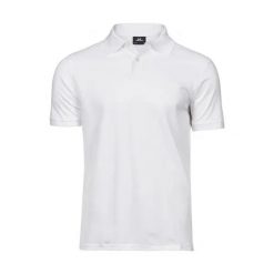 Bawełniana koszulka polo pique Tee Jays Heavy. Białe koszulki polo SKATEPRO, l, bez wzorów, z bawełny, bez kołnierzyka, bez ramiączek. Za 128.99 zł.