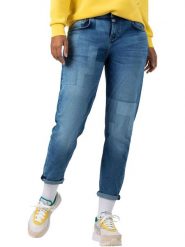 Timezone Dżinsy "Jola" - Regular fit - w kolorze niebieskim rozmiar: W30/L32. Niebieskie jeansy Timezone, l, z aplikacjami. Za 114.44 zł.