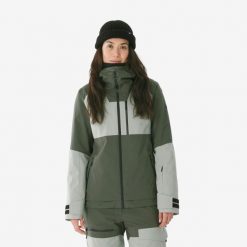 Kurtka narciarska i snowboardowa damska Quechua 500 AM. Brązowe kurtki narciarskie WED'ZE, m, bez wzorów, z materiału, bez kaptura, narciarskie. Za 579.99 zł.