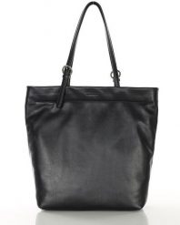 Torebka shopperka premium z miękkiej skóry cielęcej MARCO MAZZINI czarna. Czarne shopper bez wzorów, ze skóry, bez dodatków. Za 728.99 zł.