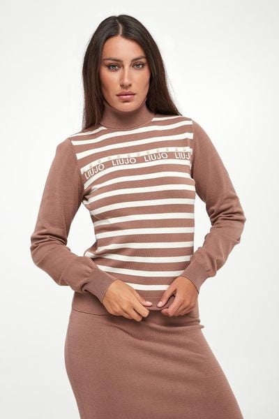 Golf damski w paski LIU JO. Golfy Liu Jo, l, bez wzorów, bez ramiączek. W wyprzedaży za 377.40 zł.