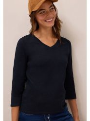 Cecil Koszulka w kolorze granatowym rozmiar: XL. Niebieskie bluzki Cecil, xl, bez wzorów, z bawełny, bez kołnierzyka, bez ramiączek. Za 61.60 zł.