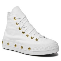 Trampki Converse. Białe trampki Converse, bez wzorów, bez zapięcia. Za 229.99 zł.
