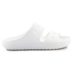 Sandały Crocs Classic Sandal V2 209403-100 białe. Białe sandały w ażurowe wzory, biznesowe, bez obcasa, bez zapięcia. Za 271.50 zł.