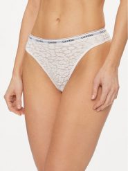 Calvin Klein Underwear Stringi 000QD5051E Biały. Białe stringi Calvin Klein Underwear, bez wzorów, z syntetyku. Za 59.99 zł.