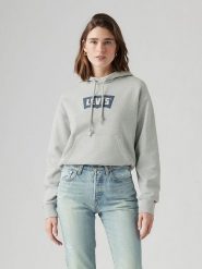 Levi´s Bluza w kolorze jasnoszarym rozmiar: L. Szare bluzy l, bez wzorów, z bawełny, z kapturem. Za 145.26 zł.