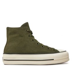 Trampki Converse. Zielone trampki Converse, bez wzorów, bez zapięcia. Za 269.99 zł.