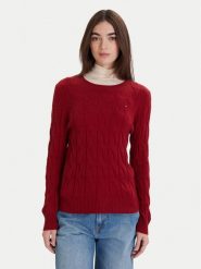 Tommy Hilfiger Sweter WW0WW43586 Czerwony Regular Fit. Czerwone swetry TOMMY HILFIGER, xl, bez wzorów, z wełny, bez ramiączek. Za 649.99 zł.