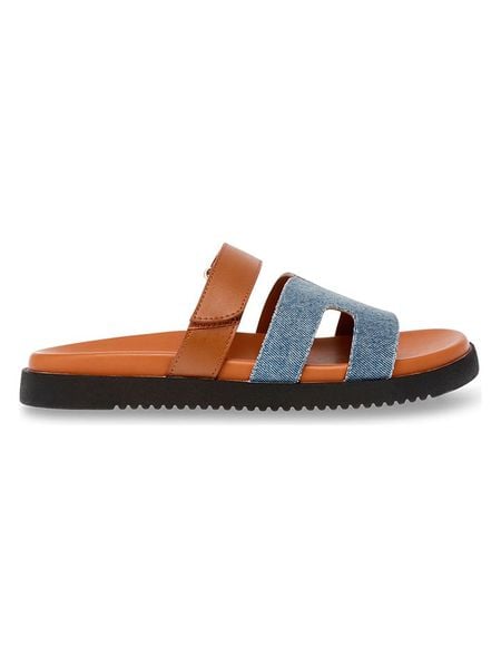 Steve Madden Klapki w kolorze jasnobrązowo-błękitnym rozmiar: 39. Brązowe klapki Steve Madden, bez wzorów, z otwartym noskiem, bez obcasa. Za 184.95 zł.