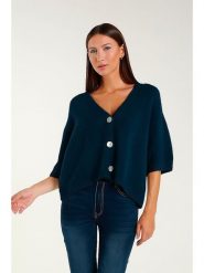 Tamba Kardigan w kolorze granatowym rozmiar: 36/38. Niebieskie kardigany Tamba, bez wzorów, z wełny. Za 184.02 zł.