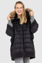 BLAUER Czarny damski płaszcz puchowy z futrem jenota. Czarne płaszcze Blauer USA, s, bez wzorów, z puchu, bez kaptura. Za 3,179.99 zł.