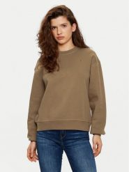 Tommy Hilfiger Bluza WW0WW41246 Khaki Relaxed Fit. Brązowe bluzy TOMMY HILFIGER, xxl, bez wzorów, z bawełny, bez kaptura. Za 239.99 zł.