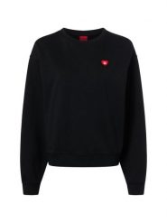 HUGO Bluza damska - Deroxina Kobiety Bawełna czarny jednolity, M. Czarne bluzy Hugo, m, z aplikacjami, z bawełny, bez kaptura. Za 549.95 zł.