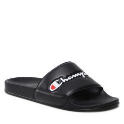 Klapki Champion. Czarne klapki Champion, bez wzorów, bez obcasa. Za 89.99 zł.