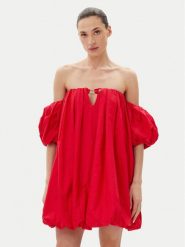 PINKO Sukienka letnia 105211 A2LD Czerwony Regular Fit. Czerwone sukienki Pinko, na lato, l, bez wzorów, z bawełny, bez kołnierzyka, bez ramiączek. Za 859.99 zł.