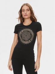 Guess T-Shirt Camelia W4RI47 J1314 Czarny Slim Fit. Czarne t-shirty Guess, s, z aplikacjami, z bawełny, bez kołnierzyka, bez ramiączek. Za 149.99 zł.