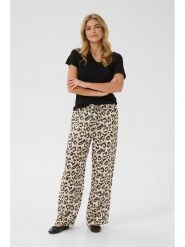 Kaffe Lniane spodnie w kolorze beżowym rozmiar: L/XL. Brązowe spodnie materiałowe Kaffe, na co dzień, l, bez wzorów, ze lnu. Za 158.95 zł.