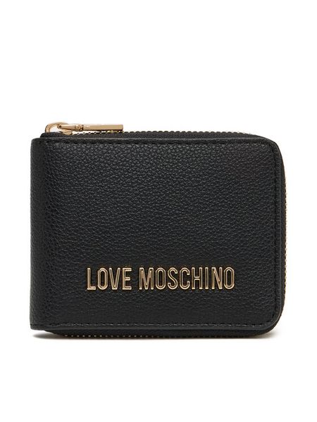 LOVE MOSCHINO Portfel JC5639PP1NLD0000 Czarny. Czarne portfele Love Moschino, bez wzorów, ze skóry. Za 209.99 zł.
