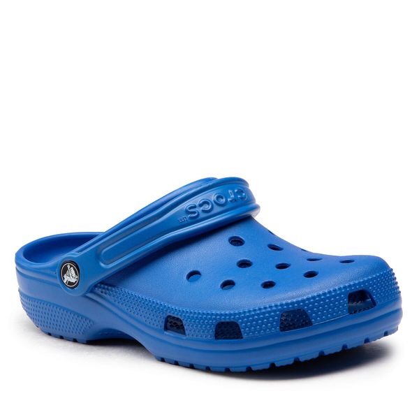 Klapki Crocs. Niebieskie klapki Crocs, bez wzorów, bez obcasa. Za 239.99 zł.