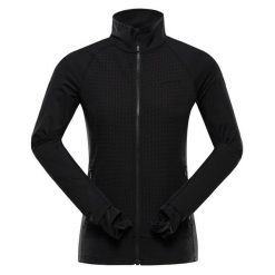 Bluza damska turystyczna szybkoschnąca Alpine Pro Querta 2. Czarne bluzy sportowe Alpine Pro, bez wzorów, bez kaptura. W wyprzedaży za 259.00 zł.