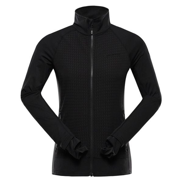 Bluza damska turystyczna szybkoschnąca Alpine Pro Querta 2. Czarne bluzy Alpine Pro, bez wzorów, bez kaptura. W wyprzedaży za 259.00 zł.