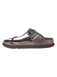 Birkenstock Skórzane japonki "Gizeh" w kolorze brązowym rozmiar: 39. Brązowe klapki Birkenstock, bez wzorów, ze skóry, z otwartym noskiem, bez obcasa. Za 612.06 zł.