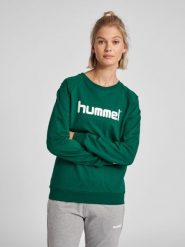 Bluza do piłki ręcznej damska Hummel Go Cotton Logo Sweatshirt Woman. Niebieskie bluzy Hummel, s, bez wzorów, z bawełny, bez kaptura. Za 164.25 zł.
