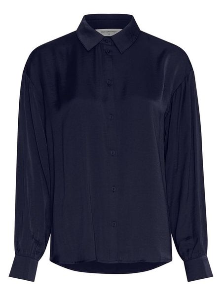 MOSS COPENHAGEN Bluzka "Sandeline" w kolorze granatowym rozmiar: S/M. Niebieskie bluzki Moss Copenhagen, m, bez wzorów, bez kołnierzyka, bez ramiączek. Za 140.20 zł.