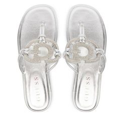 Japonki Guess. Szare klapki Guess, z aplikacjami, bez obcasa. Za 589.99 zł.