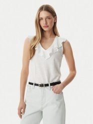 LAUREN RALPH LAUREN Bluzka 200P13315001 Biały Relaxed Fit. Białe bluzki Lauren Ralph Lauren, m, bez wzorów, z bawełny, bez kołnierzyka, bez ramiączek. Za 689.99 zł.