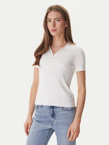 DKNY Polo DJ6R0236 Écru Regular Fit. Białe koszulki polo DKNY, m, bez wzorów, z wiskozy, bez kołnierzyka, bez ramiączek. Za 213.99 zł.