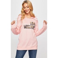Love Moschino - Bluza. Szare bluzy Love Moschino, m, bez wzorów, z bawełny, z kapturem. W wyprzedaży za 449.90 zł.