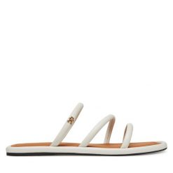 Klapki Tommy Hilfiger. Białe klapki TOMMY HILFIGER, bez wzorów, bez obcasa. Za 349.99 zł.
