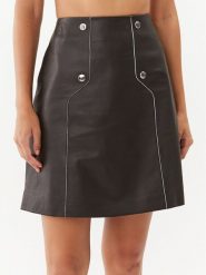 Boss Spódnica skórzana Seminta 50495166 Czarny Regular Fit. Czarne spódnice Boss, bez wzorów, ze skóry. Za 1,749.00 zł.