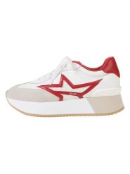 Liu Jo Skórzane sneakersy "Dreamy" w kolorze biało-czerwonym rozmiar: 40. Białe trampki Liu Jo, bez wzorów, bez zapięcia. Za 312.58 zł.